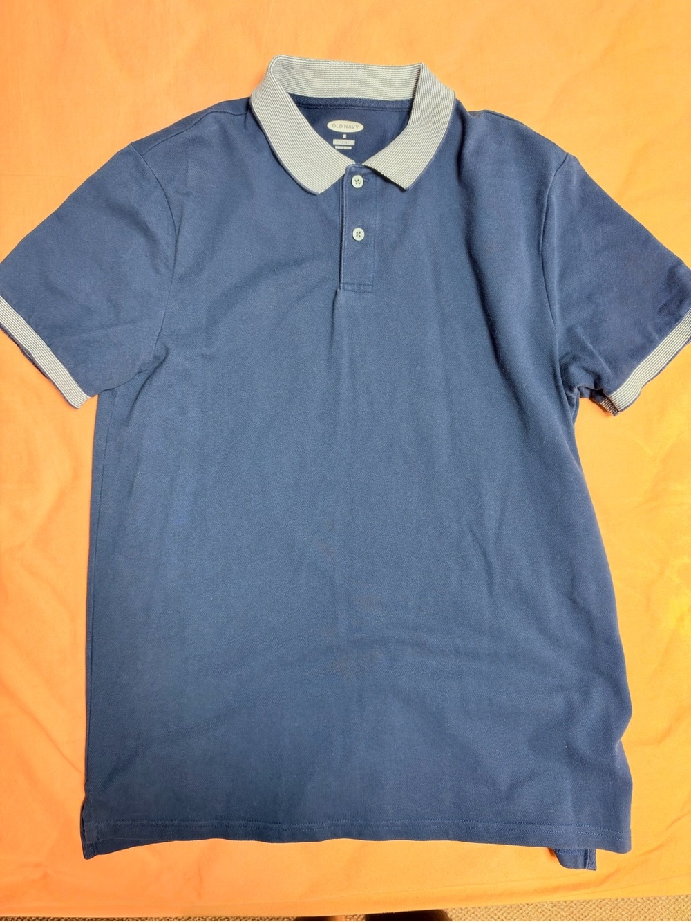 Old Navy Two-Tone Navy Polo with Light Gray Trim